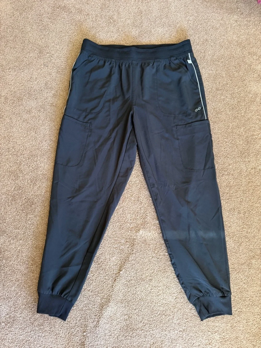 2 Pair Cherokee Infinity Women’s Scrub Jogger Pants Black Size Large Lot - Picture 2 of 7